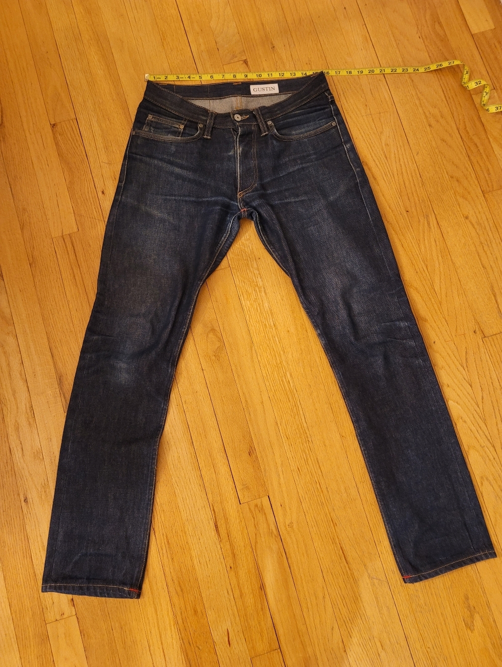 Gustin Dark Indigo Slim Raw Jeans 32x32 Pre-owned